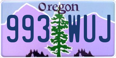 OR license plate 993WUJ