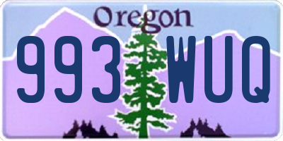 OR license plate 993WUQ