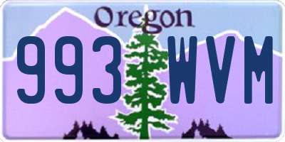 OR license plate 993WVM