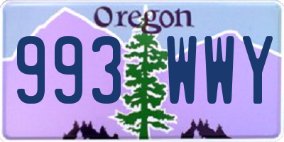 OR license plate 993WWY
