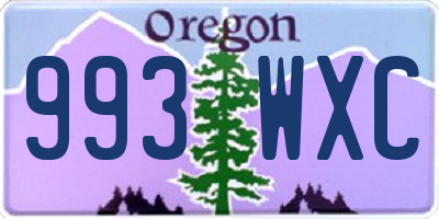 OR license plate 993WXC