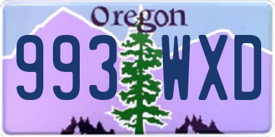 OR license plate 993WXD