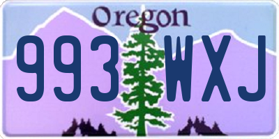 OR license plate 993WXJ