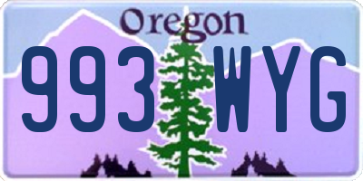OR license plate 993WYG
