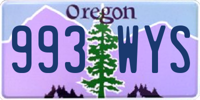 OR license plate 993WYS