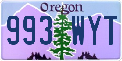 OR license plate 993WYT