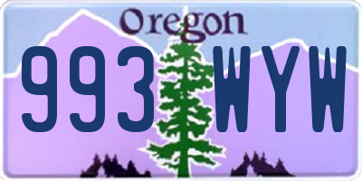 OR license plate 993WYW