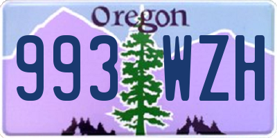 OR license plate 993WZH