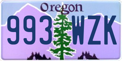 OR license plate 993WZK