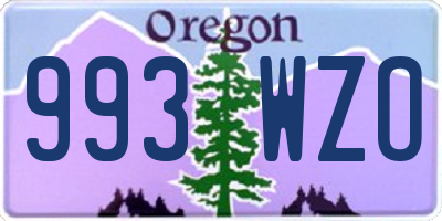 OR license plate 993WZO