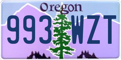 OR license plate 993WZT