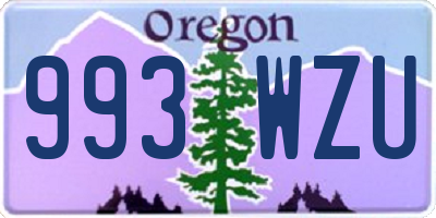 OR license plate 993WZU