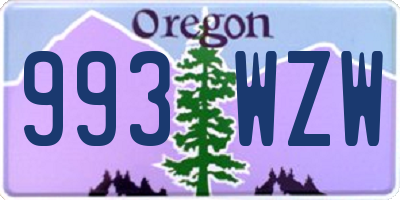 OR license plate 993WZW