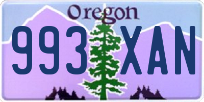 OR license plate 993XAN