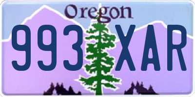 OR license plate 993XAR