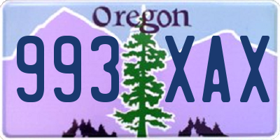 OR license plate 993XAX