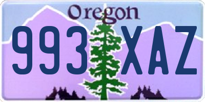 OR license plate 993XAZ