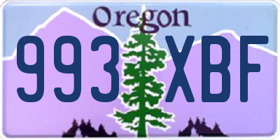 OR license plate 993XBF