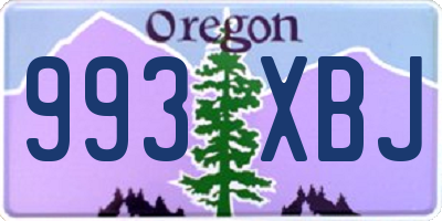 OR license plate 993XBJ