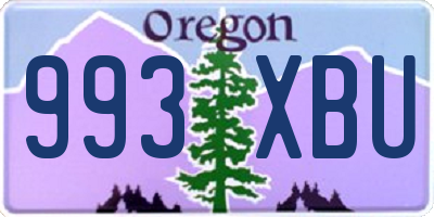 OR license plate 993XBU