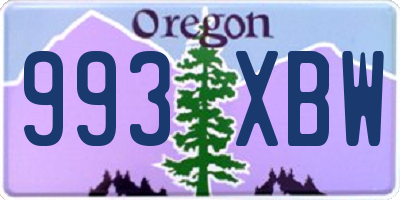 OR license plate 993XBW