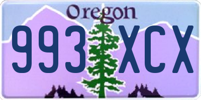 OR license plate 993XCX