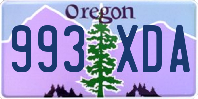 OR license plate 993XDA
