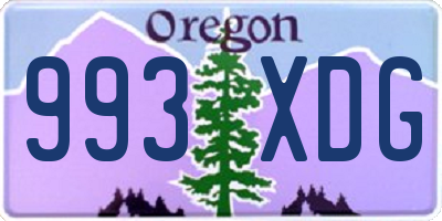 OR license plate 993XDG
