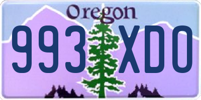 OR license plate 993XDO