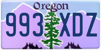 OR license plate 993XDZ
