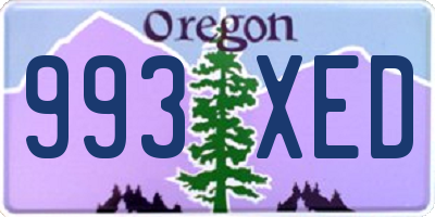 OR license plate 993XED