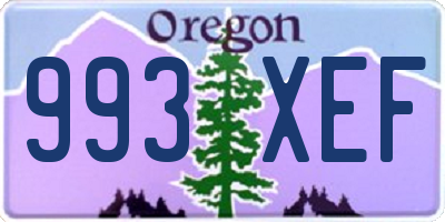 OR license plate 993XEF