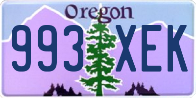 OR license plate 993XEK