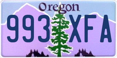 OR license plate 993XFA
