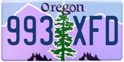 OR license plate 993XFD