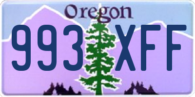 OR license plate 993XFF