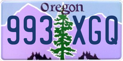 OR license plate 993XGQ