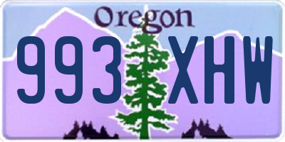 OR license plate 993XHW