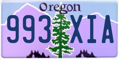 OR license plate 993XIA