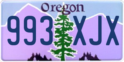 OR license plate 993XJX