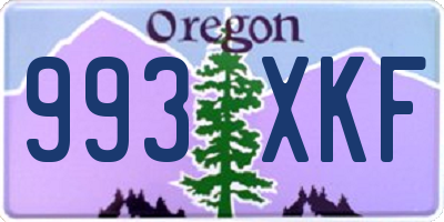 OR license plate 993XKF