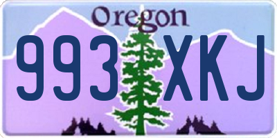 OR license plate 993XKJ