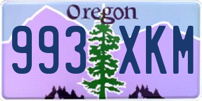 OR license plate 993XKM