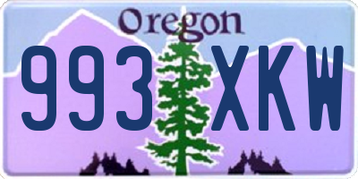 OR license plate 993XKW