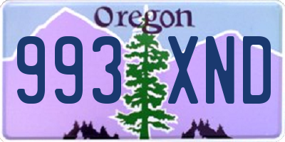 OR license plate 993XND