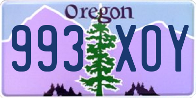 OR license plate 993XOY