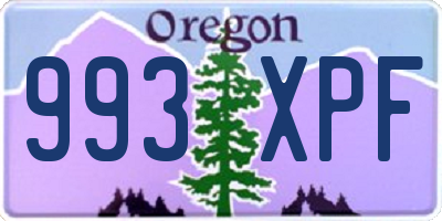 OR license plate 993XPF