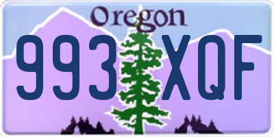 OR license plate 993XQF