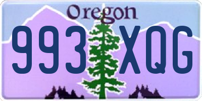 OR license plate 993XQG