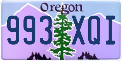 OR license plate 993XQI